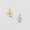 MULTI CZ ANCHOR NAVY MARINE TOP PUSHIN (THREADLESS) 316L SURGICAL STEEL LABRET SET